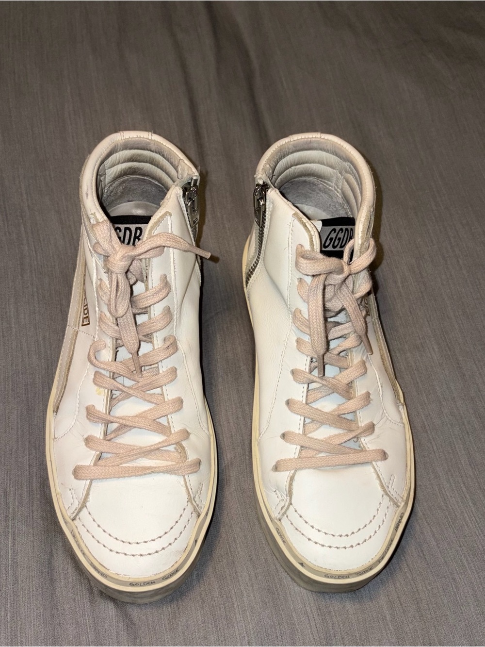 Golden Goose Hi Star Sneakers Hi Slide White W/ Pink Laces, 35 (5), High Top - Picture 5 of 15